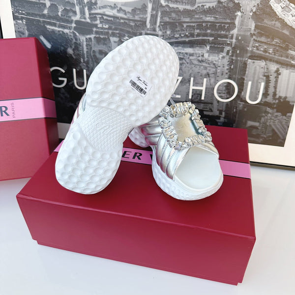 Viv Diamond Sandals Silver Sheepskin 560520