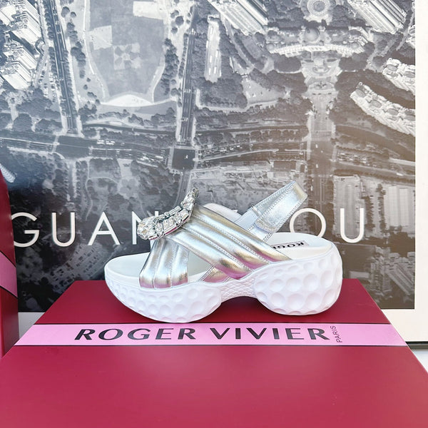 Viv Diamond Sandals Silver Sheepskin 560520