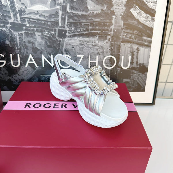 Viv Diamond Sandals Silver Sheepskin 560520