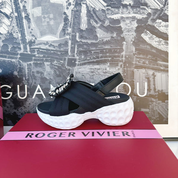 Viv Diamond Sandals Black Fabric 560521