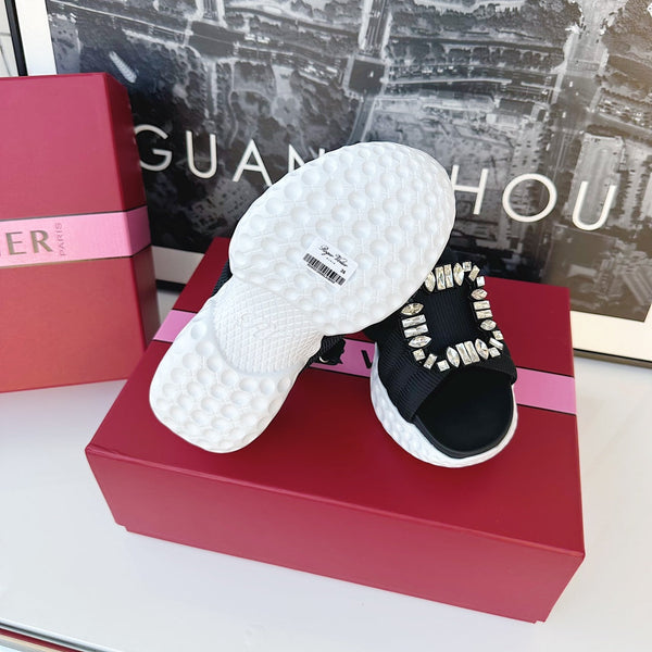 Viv Diamond Sandals Black Fabric 560521