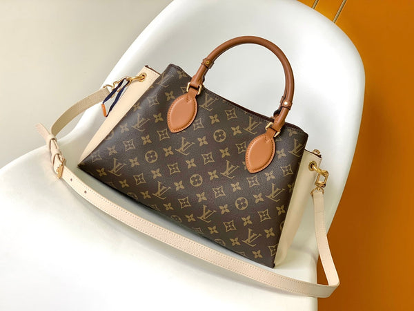 LV Opéra Handbag 36cm Brown White Monogram Canvas & Cowhide GHW
