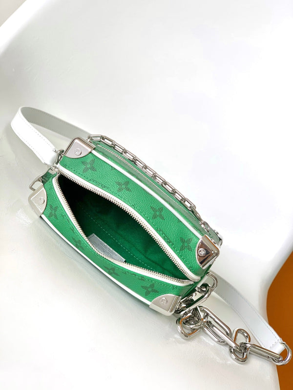 Lv M80816 Mini Soft Trunk 18.5 Green Monogram Canvas HW