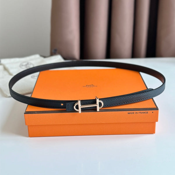 HM GAMMA BUCKLE & REVERSIBLE BLACK LEATHER STRAP 13MM COPPER HARDWARE