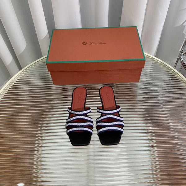 Sprightly Charms Mule Black Purple Navy Calfskin