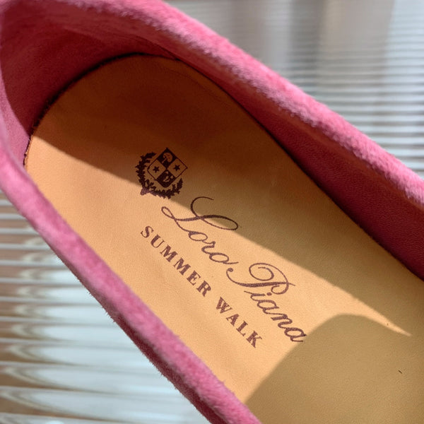 mocassino LP Dot Sole Walk in pelle scamosciata rosa e rossa