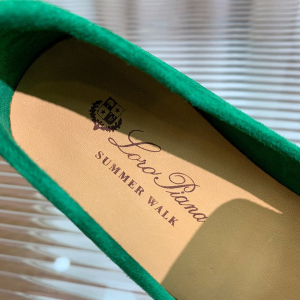 lp dot sole walk loafer green suede