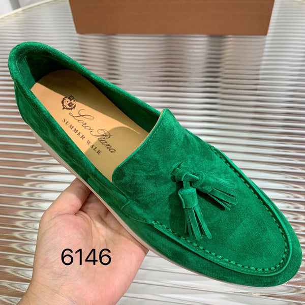lp dot sole walk loafer green suede