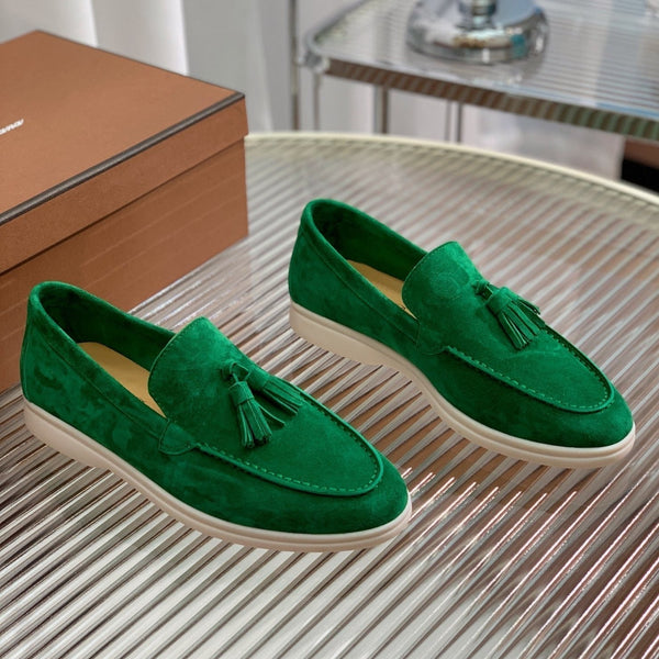 lp dot sole walk loafer green suede