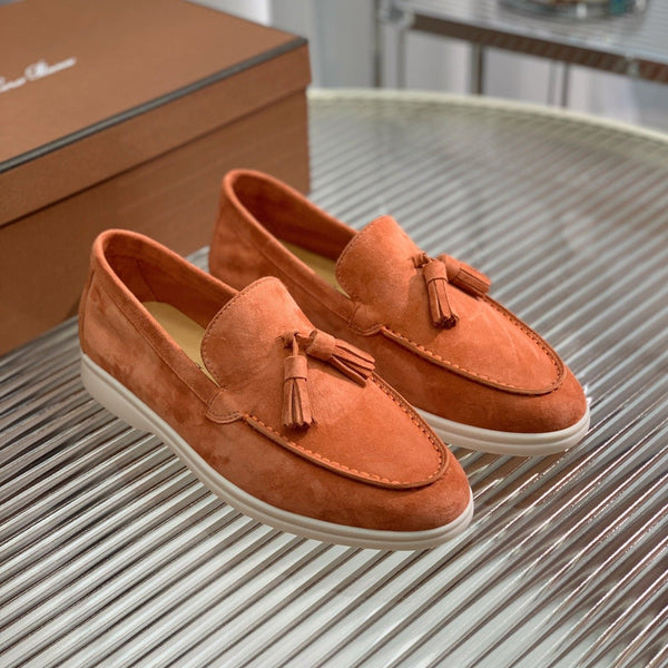 mocassino LP Dot Sole Walk in pelle scamosciata rosa-marrone