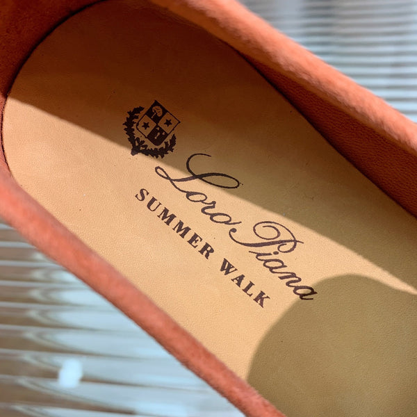 mocassino LP Dot Sole Walk in pelle scamosciata rosa-marrone