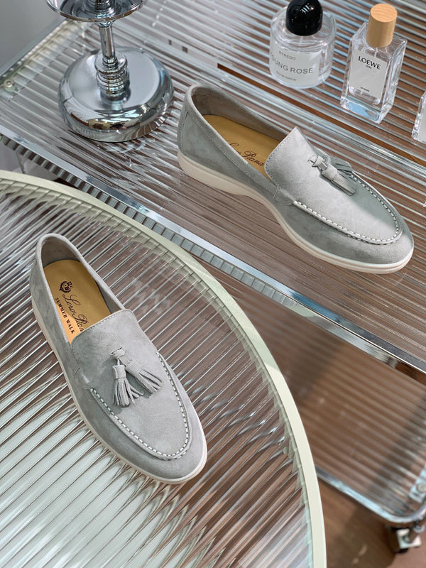 mocassino LP Dot Sole Walk in pelle scamosciata grigia