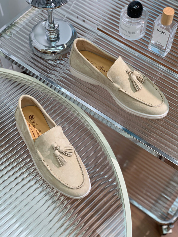 mocassino LP Dot Sole Walk in pelle scamosciata beige