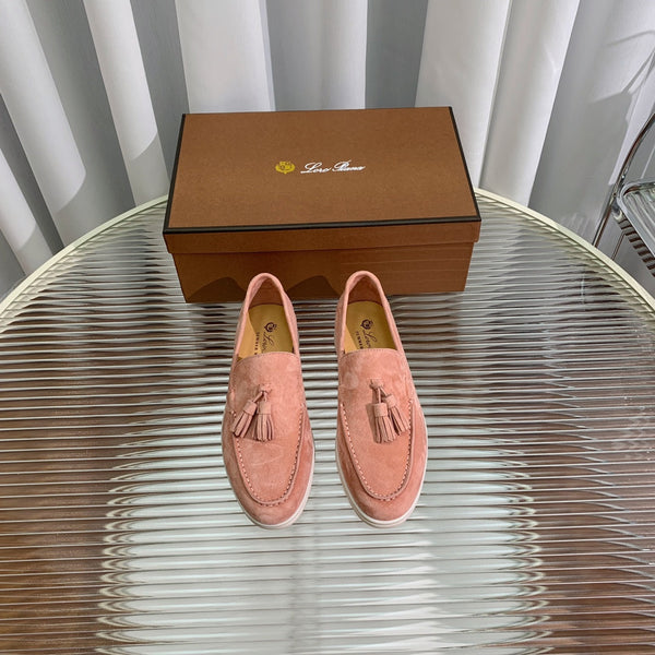 mocassino LP Dot Sole Walk in pelle scamosciata rosa-marrone