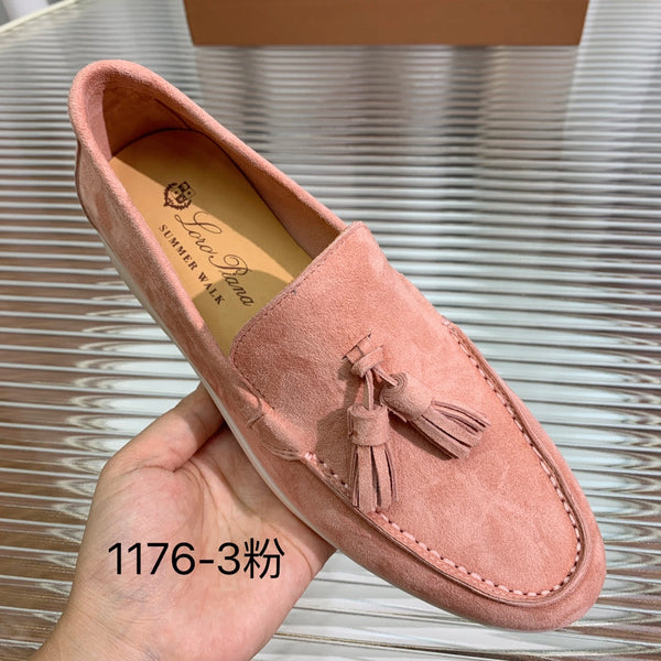 mocassino LP Dot Sole Walk in pelle scamosciata rosa-marrone