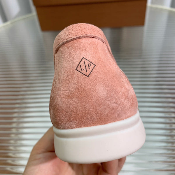 mocassino LP Dot Sole Walk in pelle scamosciata rosa-marrone