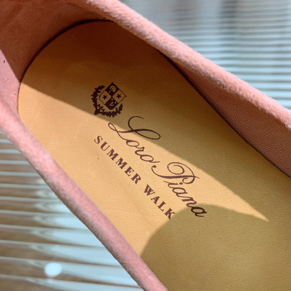 mocassino LP Dot Sole Walk in pelle scamosciata rosa-marrone