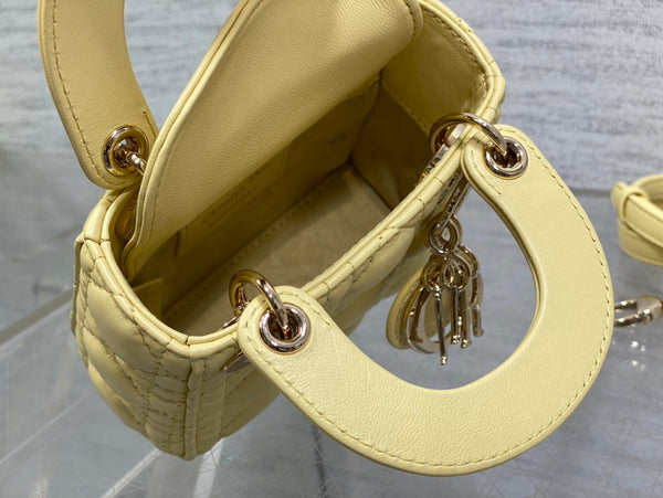 micro lady 12 yellow lambskin ghw