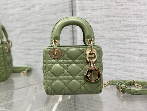 micro lady 12 green lambskin ghw