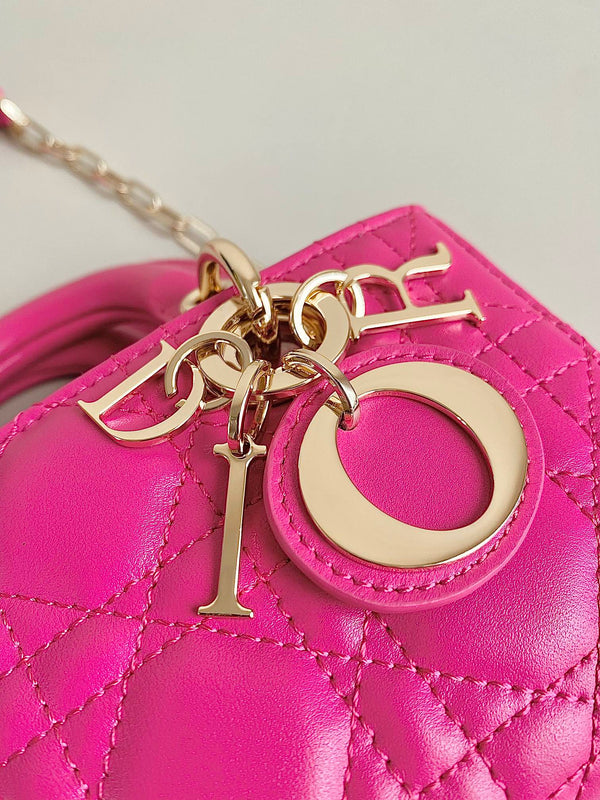 MINI D-JOY BAG 17 IN HOT PINK LAMBSKIN