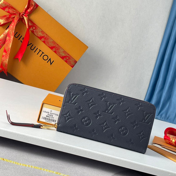 LV M61864 Zippy Wallet Blue Monogram Empreinte Leather 221616