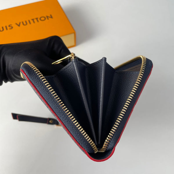 LV M61864 Zippy Wallet Blue Monogram Empreinte Leather 221616