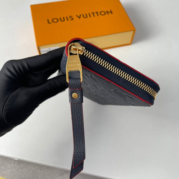 LV M61864 Zippy Wallet Blue Monogram Empreinte Leather 221616