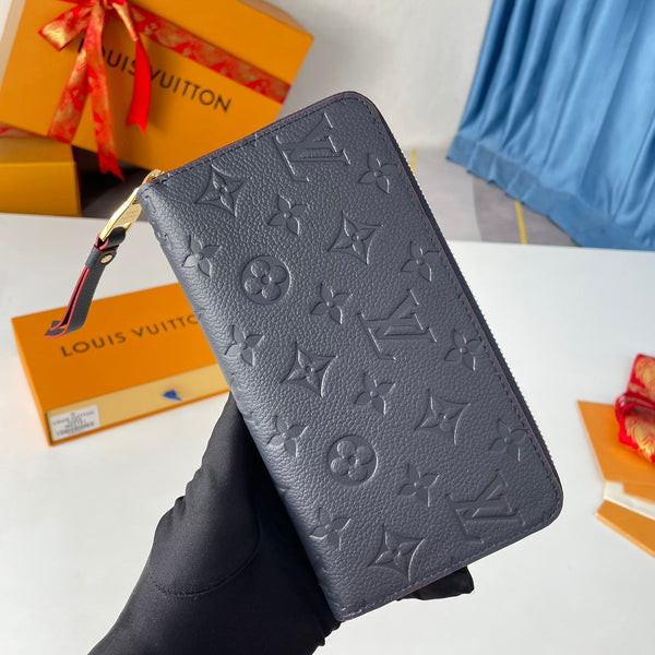 LV M61864 Zippy Wallet Blue Monogram Empreinte Leather 221616