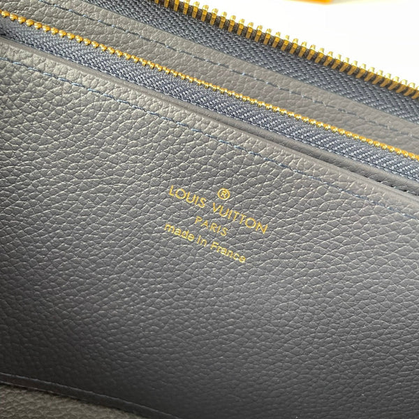 LV M61864 Zippy Wallet Blue Monogram Empreinte Leather 221616