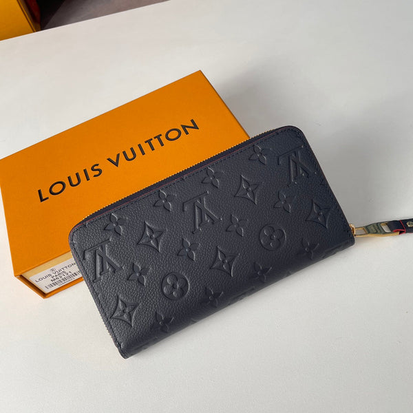 LV M61864 Zippy Wallet Blue Monogram Empreinte Leather 221616