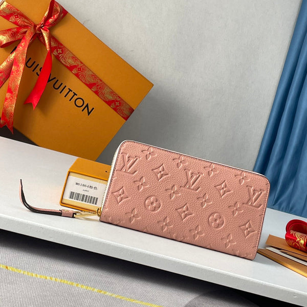 LV M61864 Zippy Wallet Pink Monogram Empreinte Leather 221617