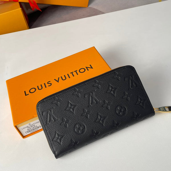 LV M61864 Zippy Wallet Black Monogram Empreinte Leather 221618