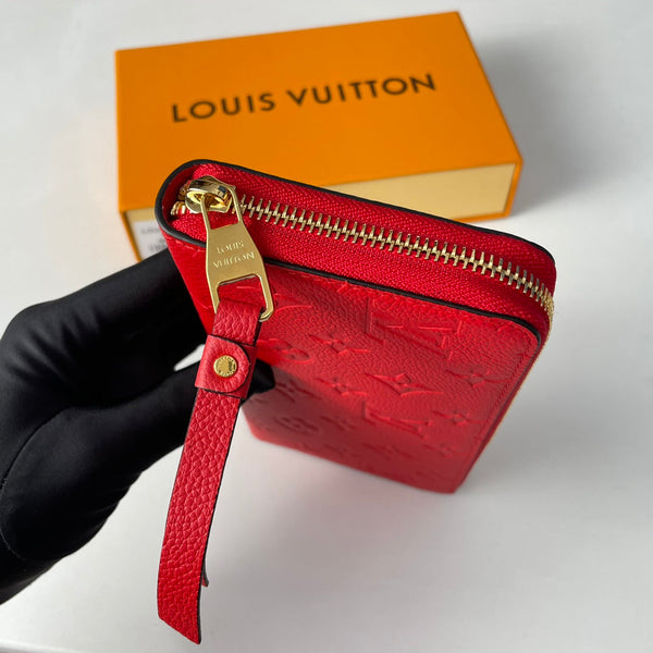 LV M61865 Zippy Wallet Red Monogram Empreinte Leather 221619