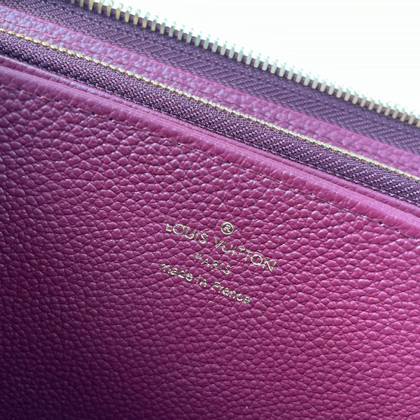LV M63691 Zippy Wallet Burgundy Monogram Empreinte Leather 221621