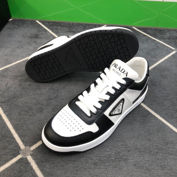 SNEAKERS IN PELLE PRA DOWNTOWN BIANCO MIX NERO