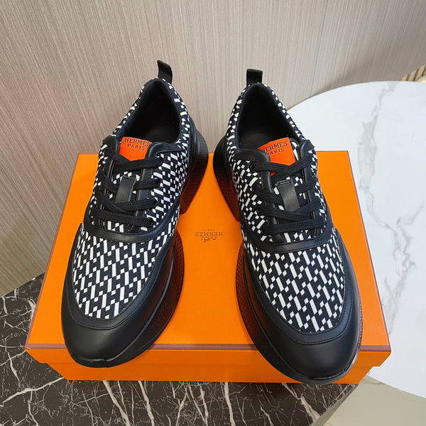 HM Giga 50 Sneaker H Black White Canvas Black Goatskin