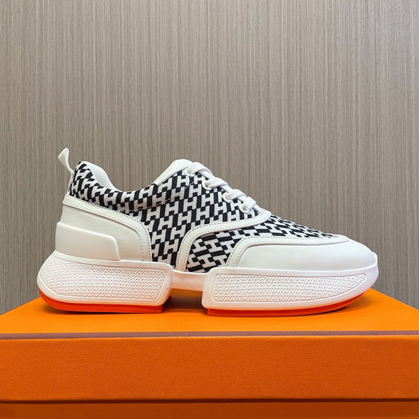 Sneaker HM Giga 50 H Nero Bianco Tela Pelle di capra bianca