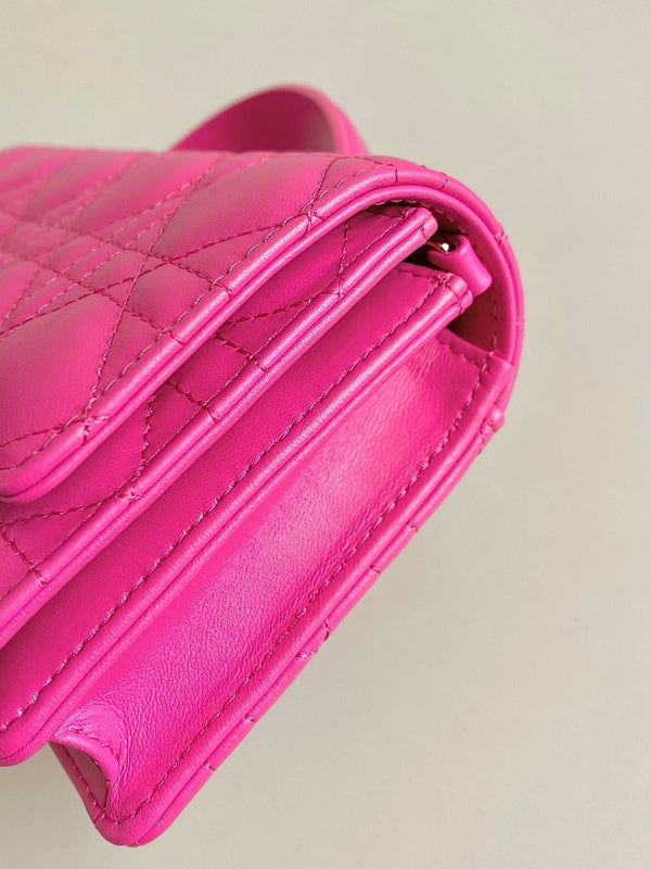 BORSA MICRO LADY 12 IN PELLE DI AGNELLO ROSA SCURO