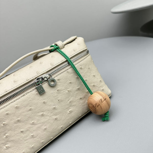 TASCA EXTRA L19 IN PELLE DI STRUZZO BEIGE BISQUE