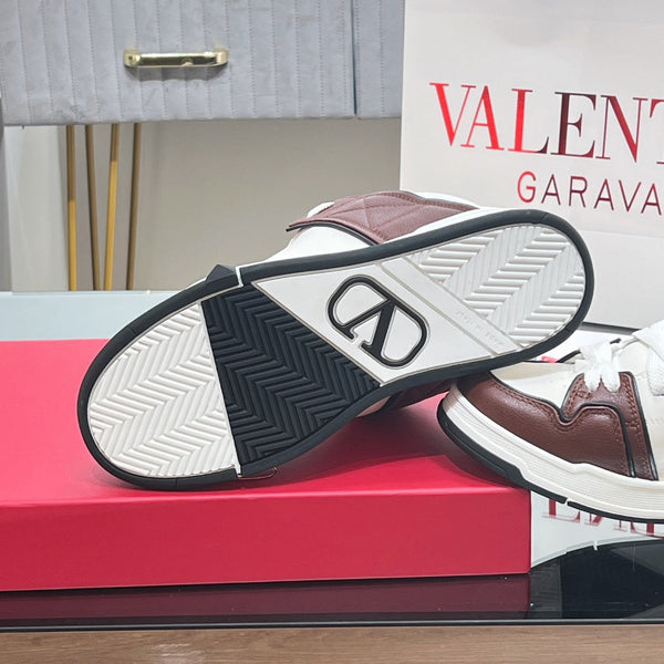 OPEN SKATE SNEAKER IN WHITE MIX PECAN BROWN CALFSKIN