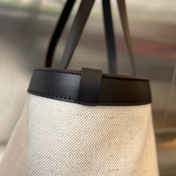 FLIP FLAP 38 IN WHITE CANVAS AND BLACK CALSKIN