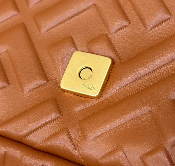 Baguette 27cm Brown Lambskin Gold Hardware