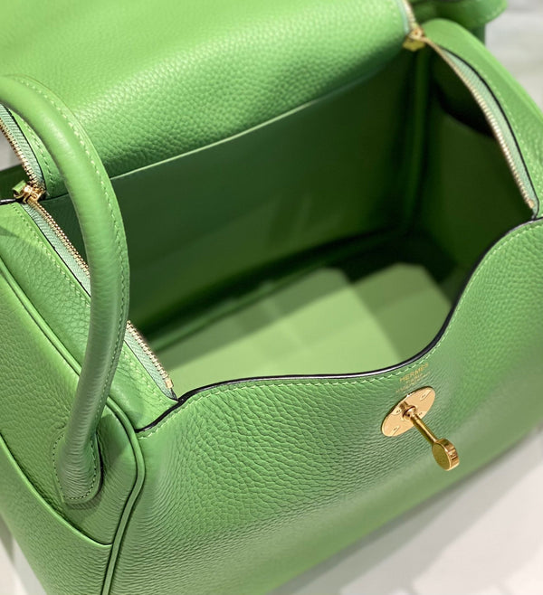 BORSA HM LINDY 30 VERDE KELLY TAURILLON CLEMENCE PELLE