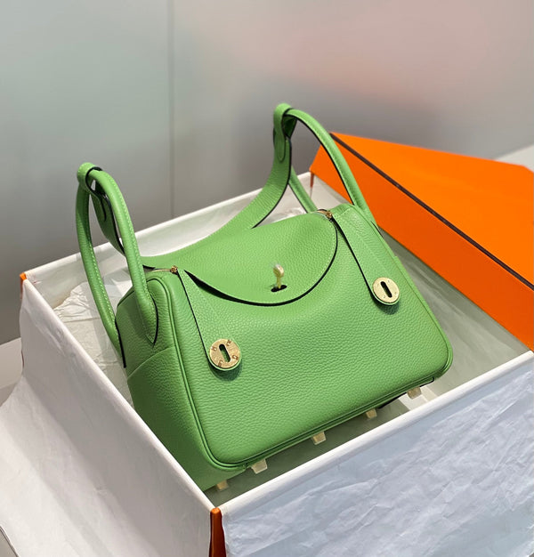 BORSA HM LINDY 30 VERDE KELLY TAURILLON CLEMENCE PELLE