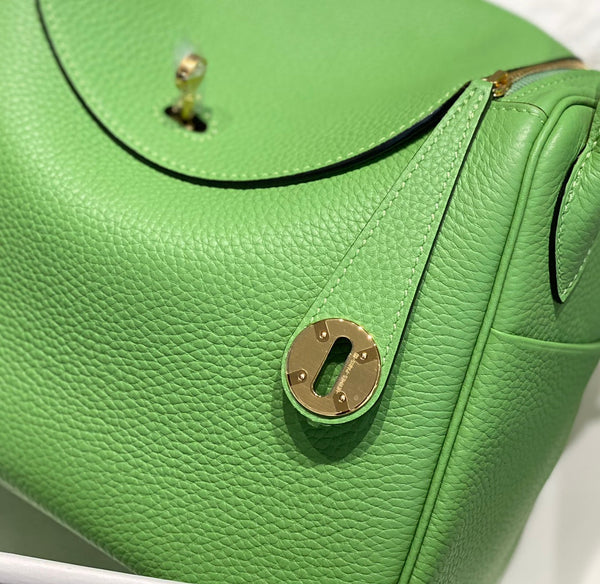 BORSA HM LINDY 30 VERDE KELLY TAURILLON CLEMENCE PELLE