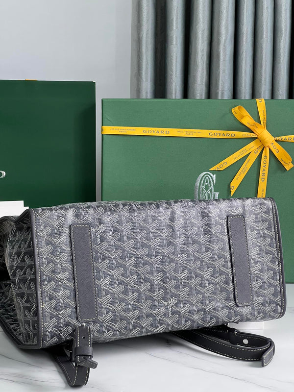 SAINT LÉGER BACKPACK 35 IN BLACK GOYARDINE CANVAS AND CALFSKIN WITH CARTOON PATCH