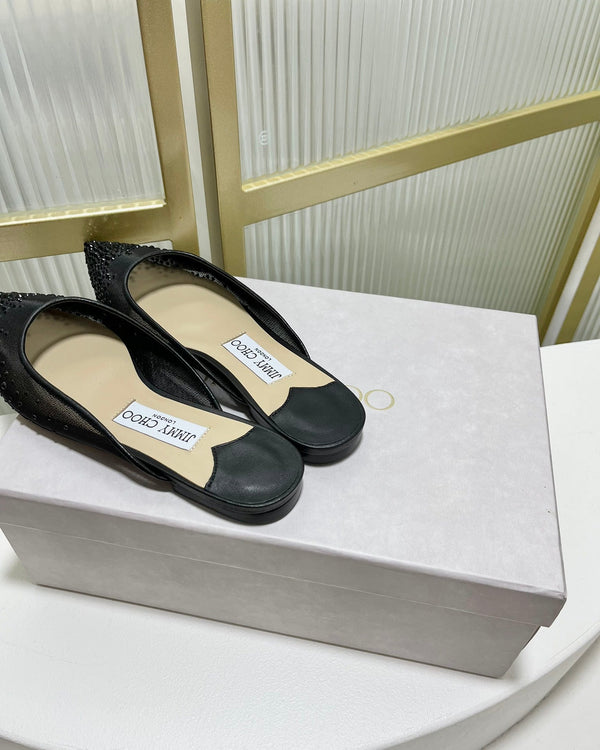 Jimmy Mule in tessuto a rete nero con cristalli Swarovski 597874