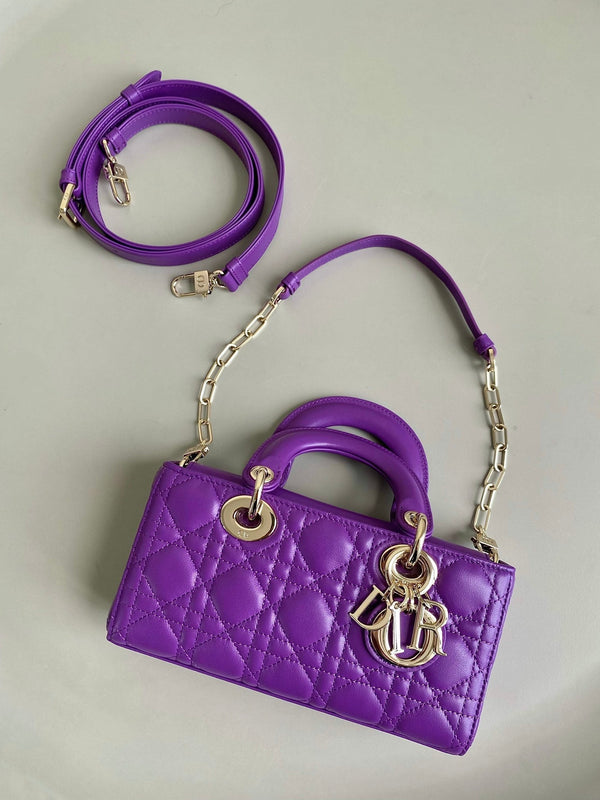 BORSA D-JOY 22 IN PELLE DI AGNELLO VIOLA