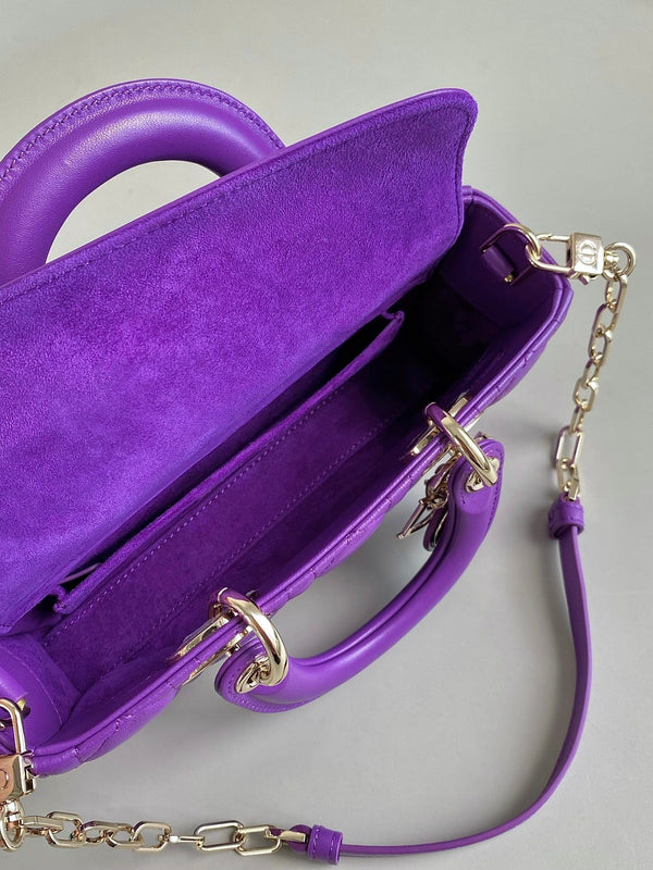 BORSA D-JOY 22 IN PELLE DI AGNELLO VIOLA
