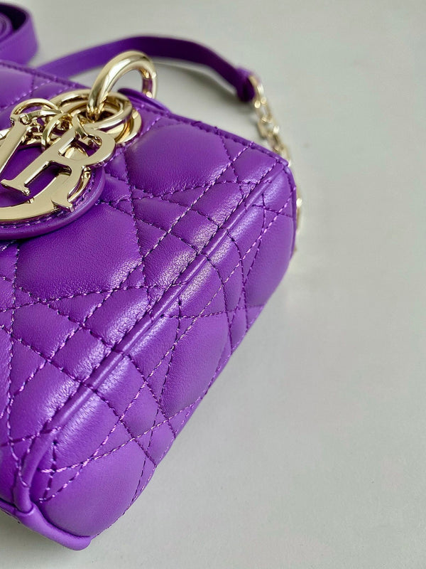 BORSA D-JOY 22 IN PELLE DI AGNELLO VIOLA